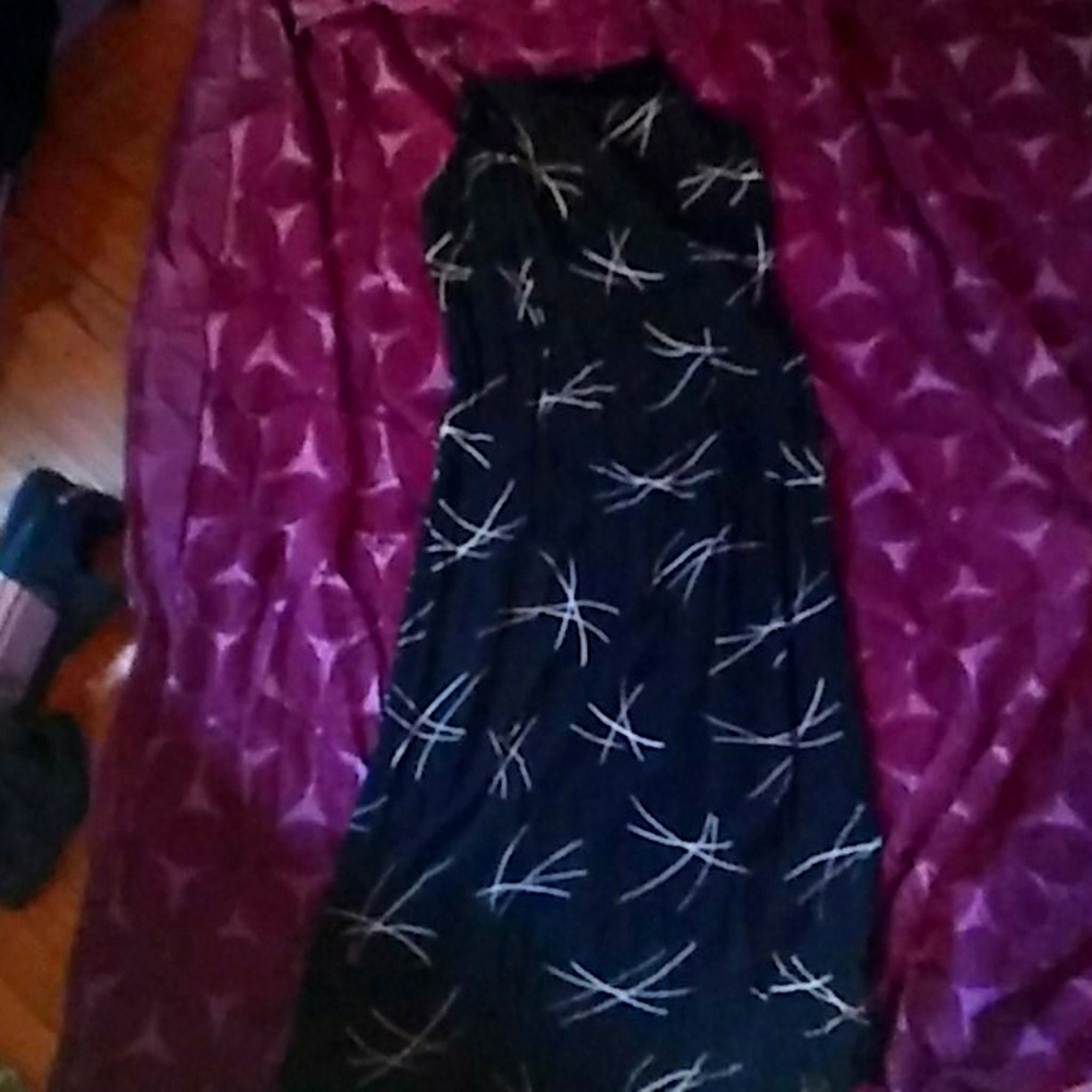 A spaghetti strapped black dress